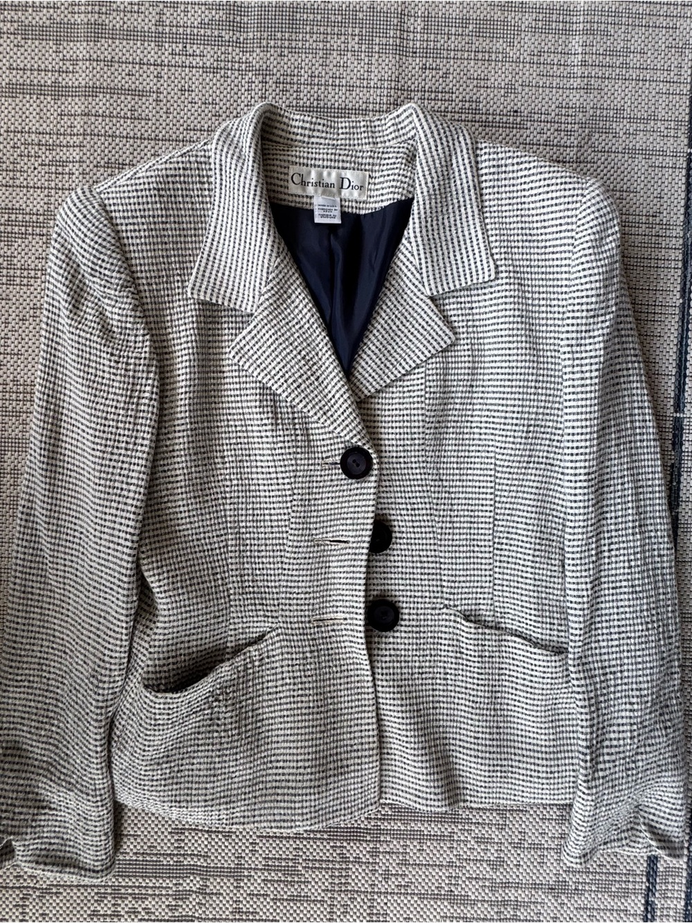 Vintage Christian Dior USA Blazer Size 4 Plaid Tailored Jacket